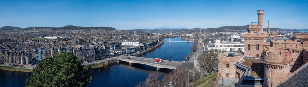 Highland energy transition community - panoramic view of Inverness