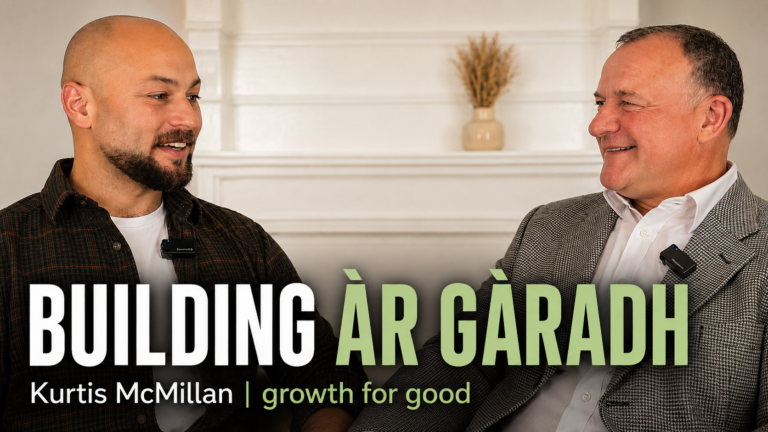 Ar Gàradh CIC founder Kurtis McMillan with podcast host Drew Hendry